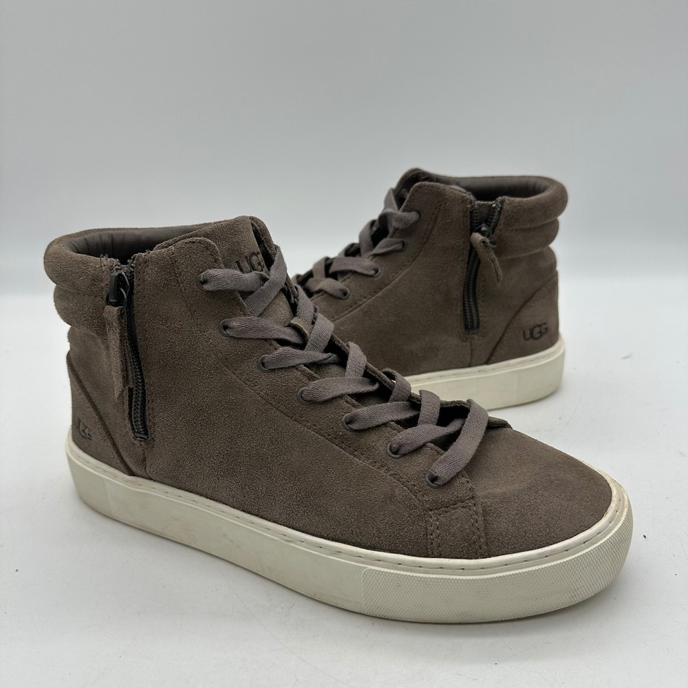 UGG 1105370 Women Size 8.5 Shoes Taupe Suede Mole Olli High-Top Platform Sneaker
